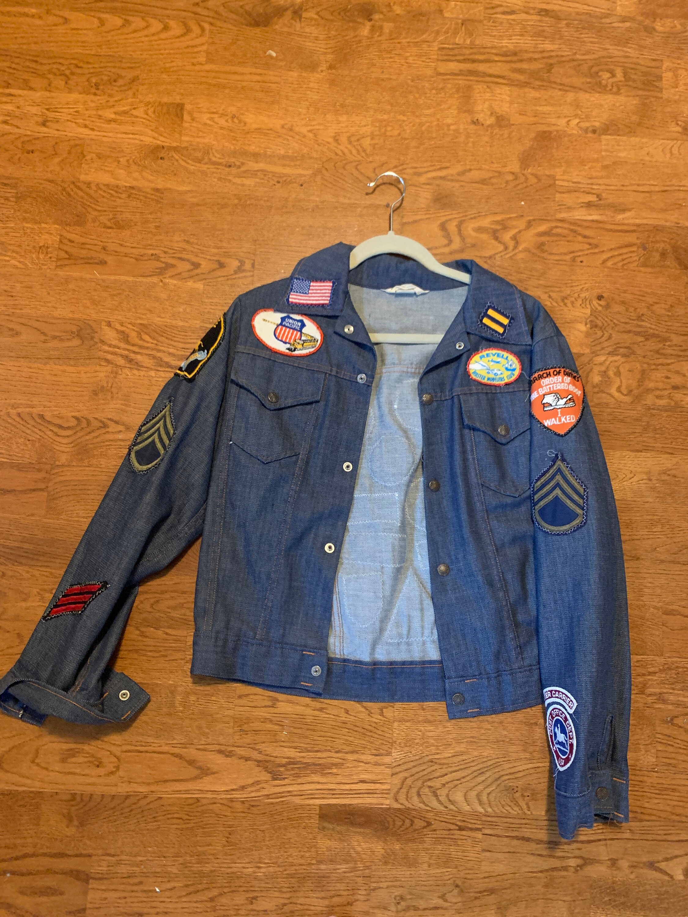 Vintage Denim Jacket, 1970s, Montgomery Ward, Boys Size 20