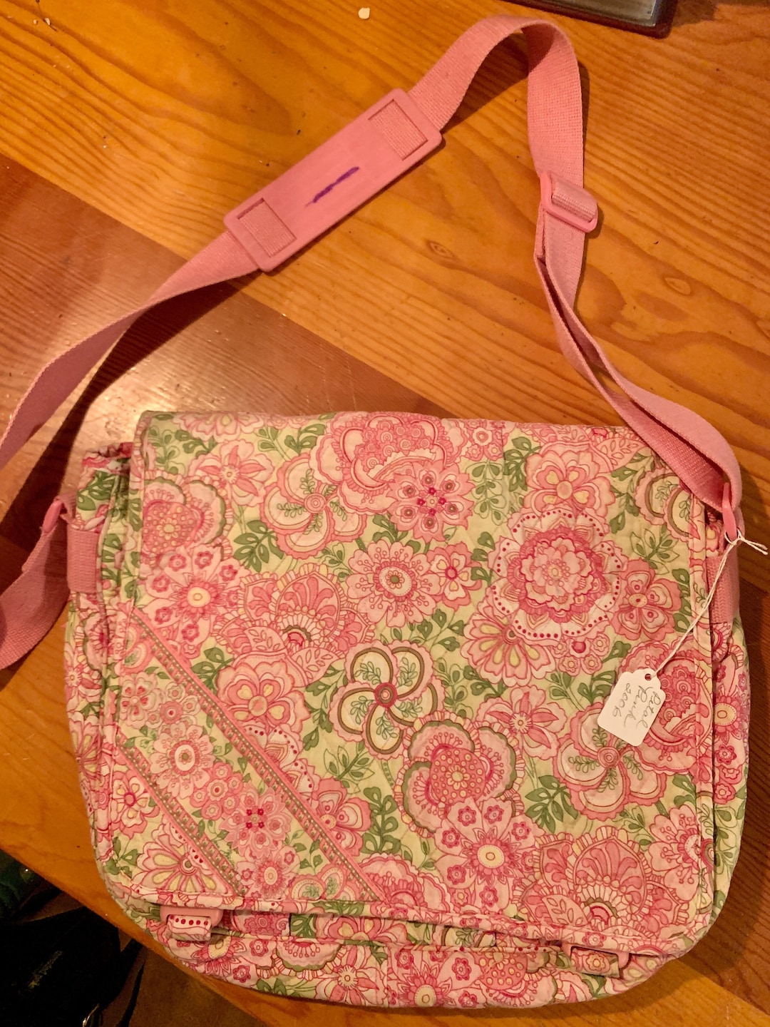 ★hai★ Vera Bag Light Olive Pink Retired Vera Bradley Crossbody Bag Purse Brown/Pink/Orang