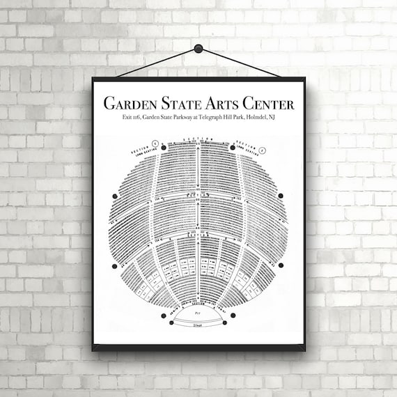 Vintage Garden State Arts Center Seating Chart Poster Etsy