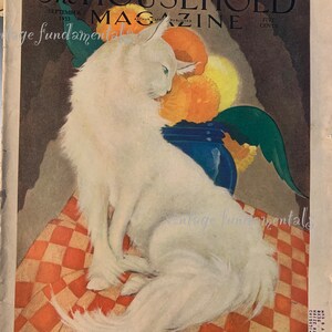 The Household Magazine, September 1933, Cat Illustration, Vintage Advertising