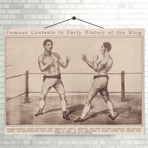 DIGITALES POSTER, Boxen Illustration, Heenan vs Sayers, USA, England, Boxer