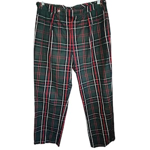 Vintage 60s 70s Corbin Blackwatch Trousers Plaid Pants With
