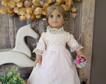 OOAK Handcrafted Felicity Elizabeth inspired 5pc Market Day Gown Designed to fit 18" American Girl Doll