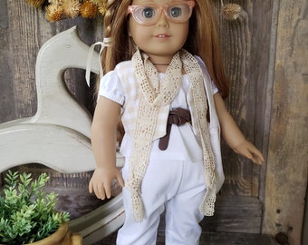 OOAK Handcrafted 6pc Spring Neutral Outfit Designed to fit American Girl 18" Dolls