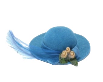 1:12 Scale Accessory Melody Jane Dollhouse Pink Hat With Feather & Bow - 1:12 Scale Milliner Shop Accessory Candle Warmers