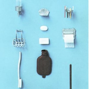 Chrysnbon Dolls House Bathroom Accessory Model Kit, 1:12th Scale