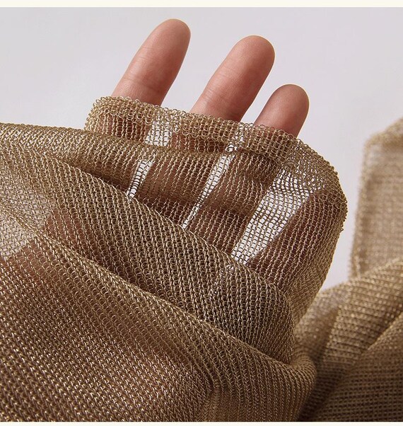 Tejido de punto metalizado, material de suéter brillante y