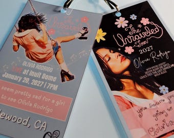 Olivia Ticket Keepsake, Personalized Unraveled Concert Fan Ticket, Custom Surprise Ticket Memento, Decor Stub + Lanyard Pass for Pop Tour