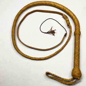 Tan Color Kangaroo Hide Leather Bullwhip, 4ft to 12ft, 12/16 Plait Bullwhip Indiana Jones Styles