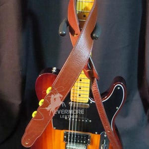 Handcrafted Leather Guitar Strap With Pick Holders