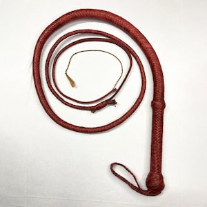 Dark Brown Kangaroo Leather Bullwhip, 4ft to 12ft, 12/16 Plait Bullwhip Indiana Jones Styles