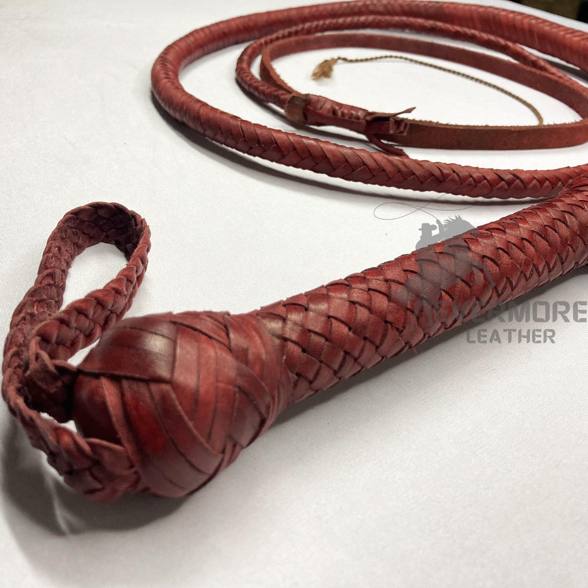 Bullwhip Echtleder Peitsche Indiana Jones Style - Handgefertigte Rindslederpeitsche