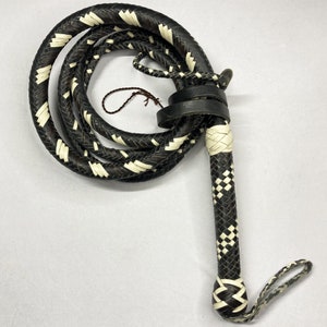 Multi Color Kangaroo Hide Leather Bullwhip , 4ft to 12ft, 12/16 Plait Professional Bullwhip