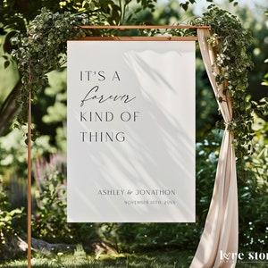 It's A Forever Kind Of Thing Wedding Sign Template, Minimalist Welcome Signage Printable, Modern Forever Love Poster Download, Corjl LS01
