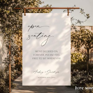 Modern Open Seating Wedding Sign Template, Welcome Pick A Seat Not A Side Printable, Minimalist No Assigned Seating, Sit Anywhere Corjl LS01