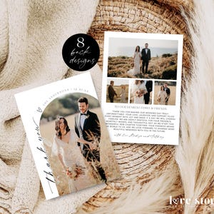 Arch Wedding Thank You Photo Card Editable Template, Simple Thanks Notes Printable, Modern With Thanks Postcard Editable Download Corjl LS01