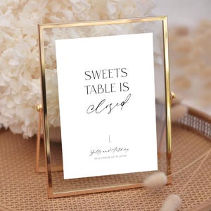 Sweets Table is Closed Sign Wedding Template, Modern Dessert Table Bar ...