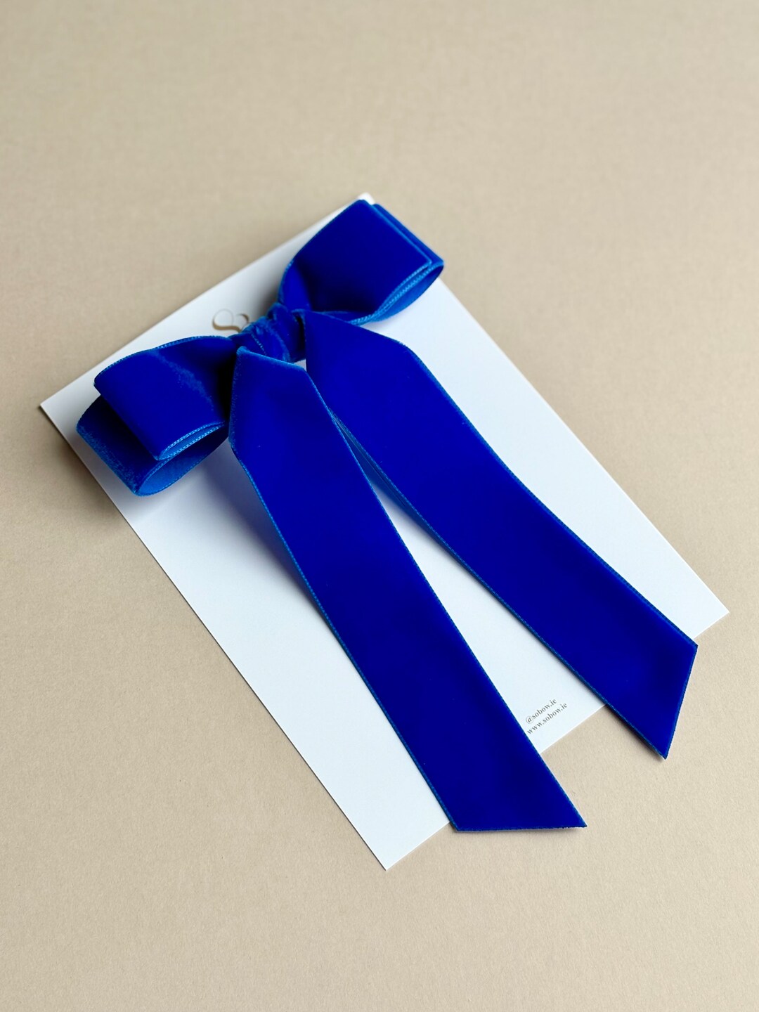 Royal Blue Oversized Luxury Velvet Bow Large Blue Hair Bow for Women Royal Blue Hair Clip for ...