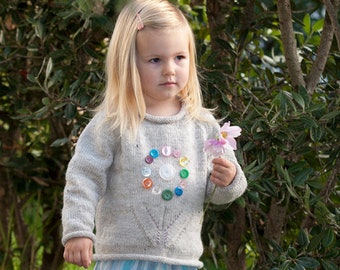 Girls Vintage Flower Sweater - Little Cupcakes by lisaFdesign - Download Now - Pattern PDF