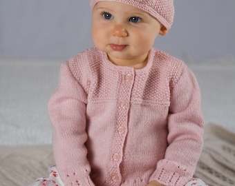 Abigail Cardi and Hat - Baby Cakes by lisaFdesign - Download Now - Pattern PDF