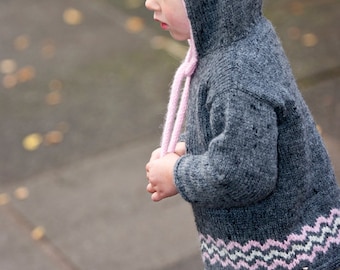 Candy Floss - Hooded Sweater with Pompom Ties - Little Cupcakes by lisaFdesign - Download Now - Pattern PDF