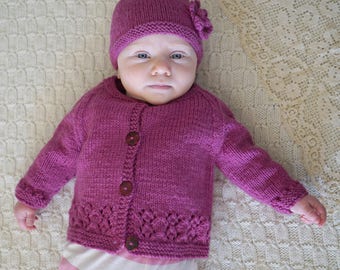 Harriet Cardi and Hat - Baby Cakes by lisaFdesign - Bc66 - Download Now - Pattern PDF