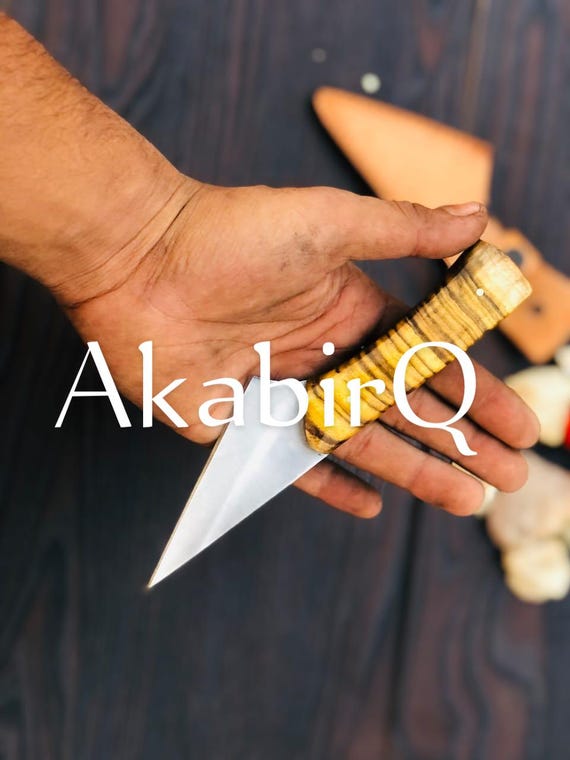 Handmade Kiridashi Knife – D2 Steel Blade, Wood Handle, Survival/E DC Utility, Sheath Included 7 thumbnail image