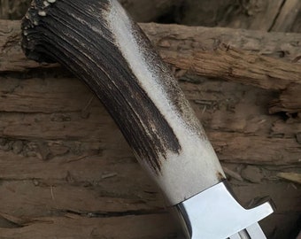 Couteau Bowie Plein Soie En Acier D2 – Fait Main, Manche Bois, Fourreau Cuir Inclus