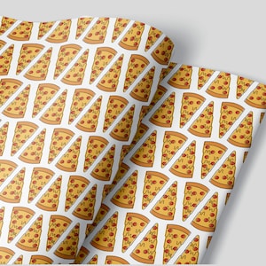 Pizza Wrapping Paper Sheets - Set of 3 Sheets- Birthday Party Decor Food Gift Wrap Pizza Planet Pizza Party Theme Kids Wrapping Paper