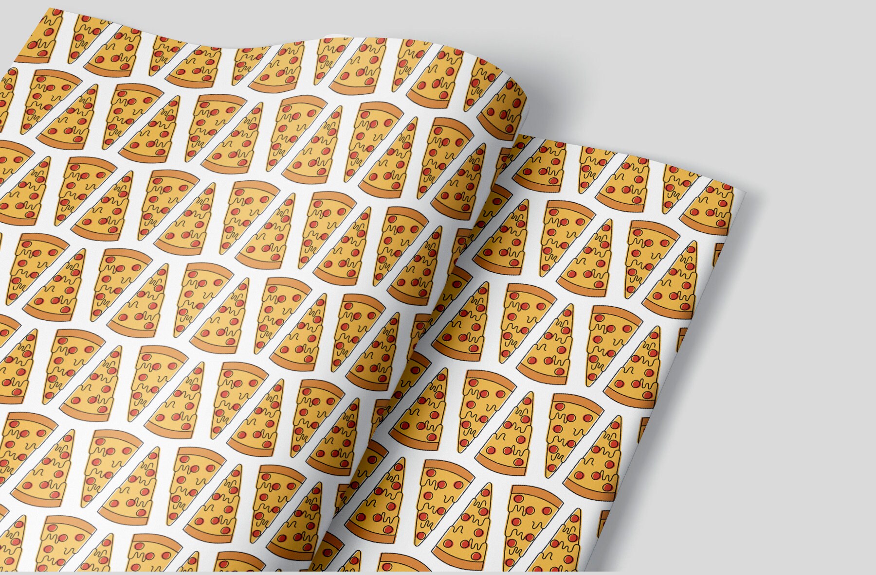 Shiyou-Funny Food Themed Delicious Tasty Pepperoni Tomato Onion Beef Mushroom Shrimp Crackers Pizza Slice Wrapping Paper Folded Flat 4 Sheets 28 X 20 Inch, Gift Wrap For Men Women Kids On Birthday