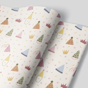 Geburtstagsparty Hut Geschenkpapier Blätter - 3er Set Bögen - Kinder Kindergeburtstag Party Geschenkpapier Weihnachten Jungen Mädchen