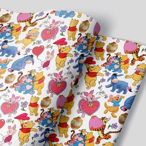 Fogli di carta da regalo Winnie The Pooh - Set di 3 fogli - Festa di compleanno Disney Tigger Ih-Oh Maialino Kanga e Roo Film classico Disney