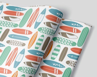 Folhas de papel de embrulho de prancha de surf - Conjunto de 3 - Surfista Surfista Praia Oceano 1ª Festa de Aniversário de Menino Decorações de embrulho de presente