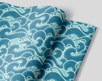 Folhas de papel de embrulho de onda de praia-conjunto de 3-surfista prancha de surf primeiro aniversário festa de aniversário de menino decorações de embrulho de presente