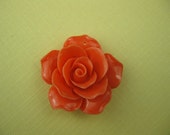 Vintage Coral Lucite Rose Pendant