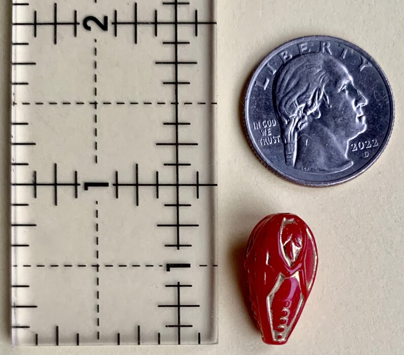 10 Red and Gold Tear Drop Shape Beads 20mm Jewelry Making Acrylic for ...