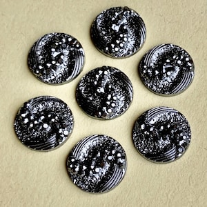 6 cabujones negros Cabujón de base plana 10 mm Resina AB