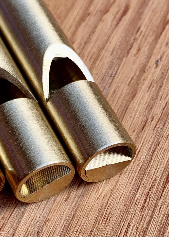 6 Heavy Weight Working Solid Brass Jewelry Safety Whistles