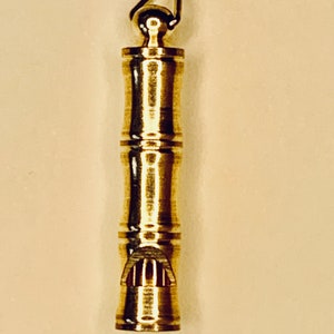 1 Large Vintage Solid Brass Whistle Charm 1.5inch High Quality RARE