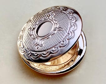 6 Round Lockets Gold Brass Round 23mm Floral Locket for Jewelry Making Charms Pendants Photo #9