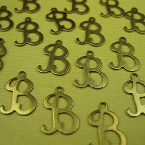 Vintage Brass Letter B Charm Pendant