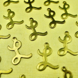 Vintage Brass L Letter Charm Pendlant