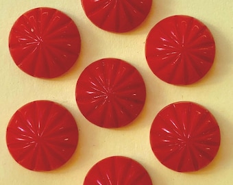 4 Vintage Red German Glass Cabochons 15mm RARE #479