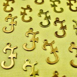 Colgante Vintage Brass Letter F Charm