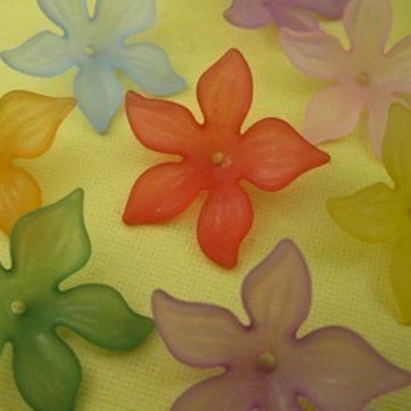 50 Large Piece Vintage  Lucite Flower Bead Mix 20mm