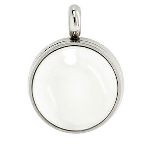 Large Curved Glass Living Memory Locket Floating Locket Necklace Pendant For Women Stainless Steel Jewelry Making DIY 30mm
