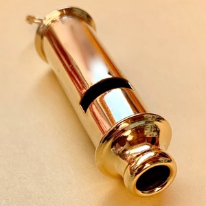 1 Large Vintage Solid Brass Whistle Charm 3 inch HIGH Quality