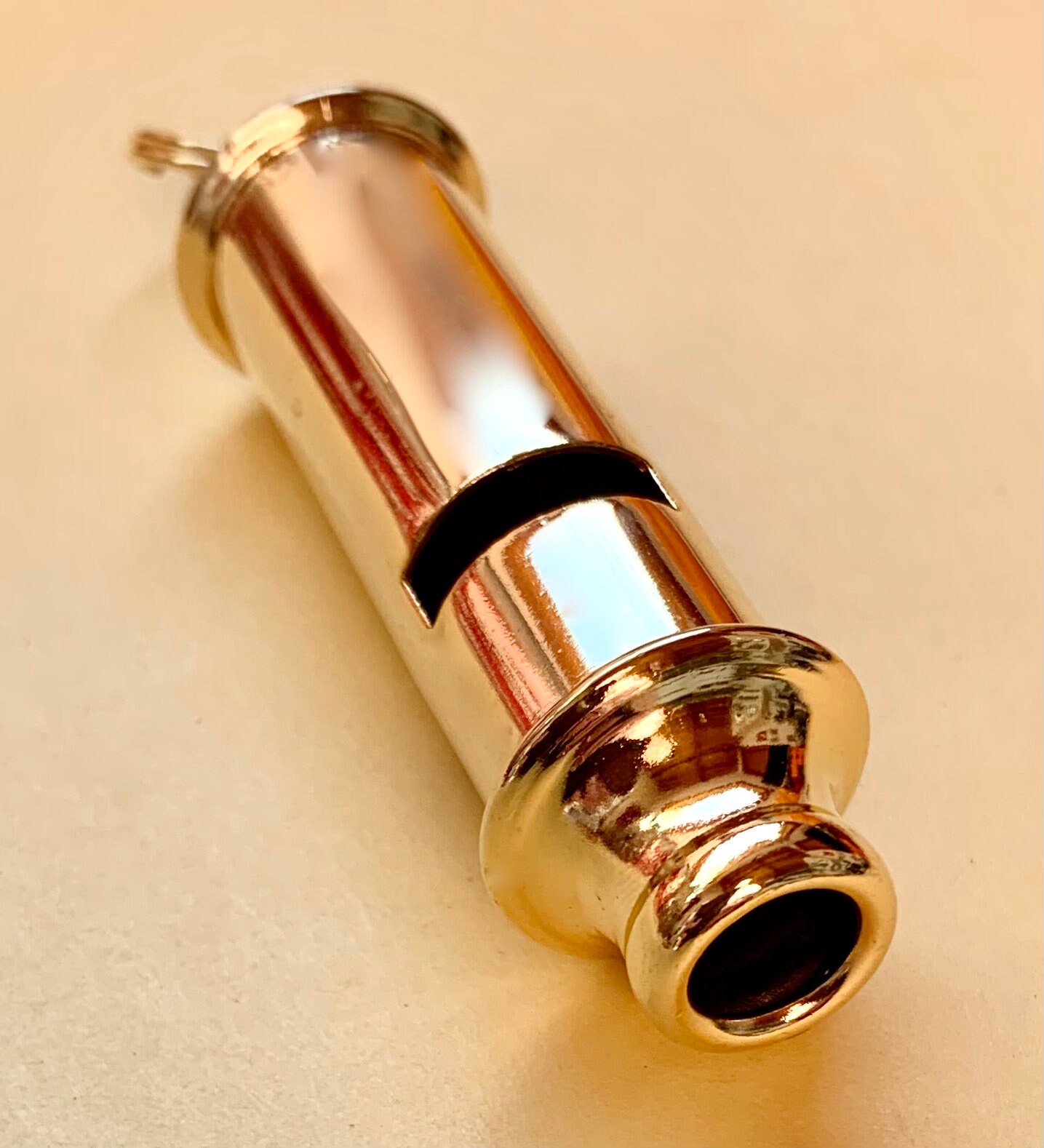 1 Large Vintage Solid Brass Whistle Charm 3 inch HIGH Quality