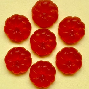 6 glowing Dark Orange Round Cabochons Flat Back