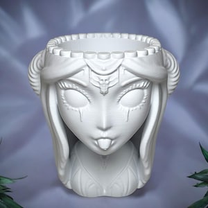 Gothic Goddess Bust Planter: Unique Home Decor Vase